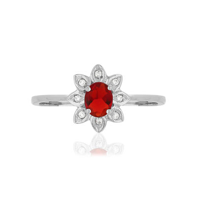 Bague MATY Argent 925 Zirconias rouges - vue V3