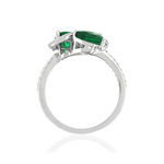 Bague argent 925 zirconias verts taille poire et blancs - vue 2