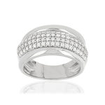 Bague argent 925 zirconias - vue 1