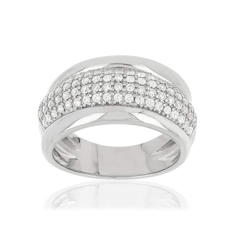 Bague argent 925 zirconias - vue 1
