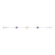 Bracelet souple MATY Argent 925 Améthystes quartz