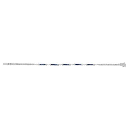 Bracelet or blanc 750 saphirs diamants 18 cm