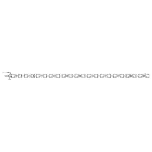 Bracelet or blanc 750 diamants 17,5 cm