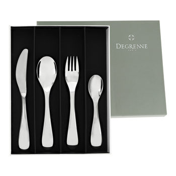 Degrenne 4-piece steel flatware set