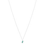 Collier or 375 blanc émeraudes et diamants 45 cm - vue 1