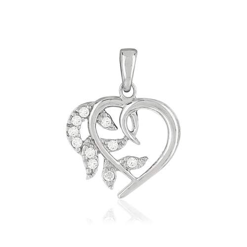 925 silver pendant heart zirconias