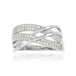 Bague argent 925 anneaux entrelacés zirconias - vue 3