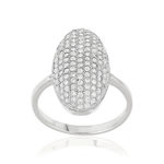 Bague argent 925 ovale zirconias - vue 1