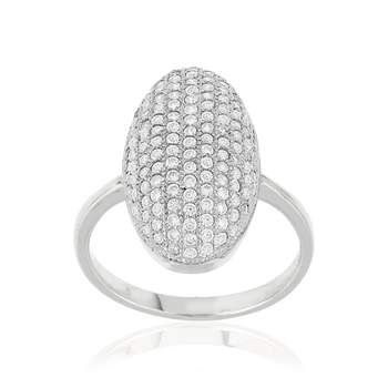 Bague argent 925 ovale zirconias