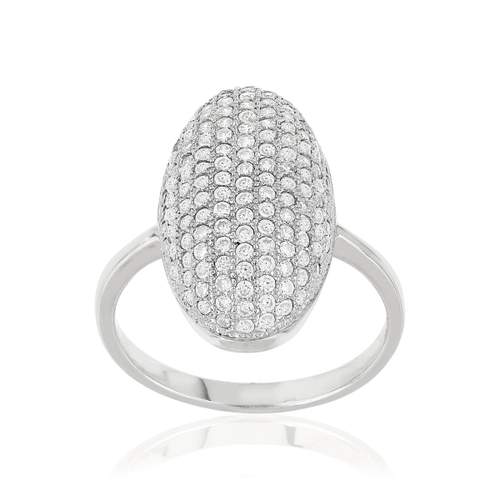 925 silver oval zirconia ring