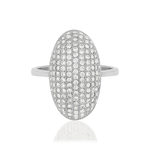 Bague argent 925 ovale zirconias - vue 3