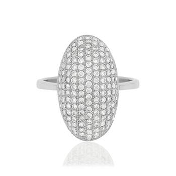 Bague argent 925 ovale zirconias