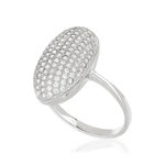 Bague argent 925 ovale zirconias - vue D1