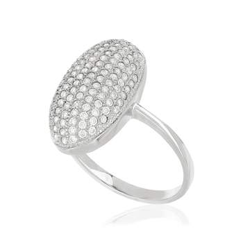 Bague argent 925 ovale zirconias