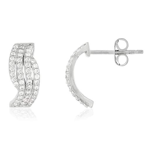 Créoles argent 925 zirconias 14 mm