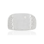 Chevalière argent 925 carrée zirconia - vue 3
