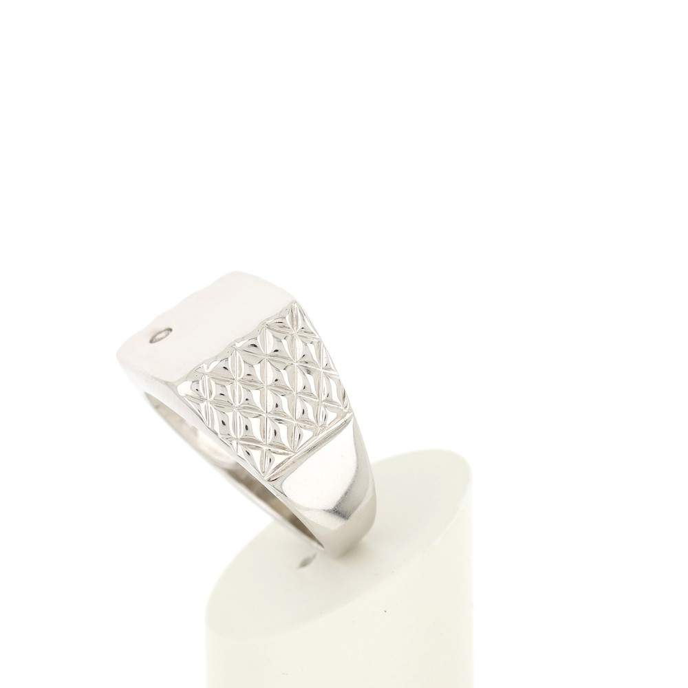 Chevalière argent 925 carrée zirconia - vue 5