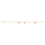 Bracelet souple MATY Or 375 jaune Pierres de lune blancs