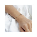 Bracelet or 375 jaune pampilles pierres de lune multicolores 18 cm - vue porté 2