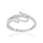 Bague MATY Or 375 blanc diamants - vue 1