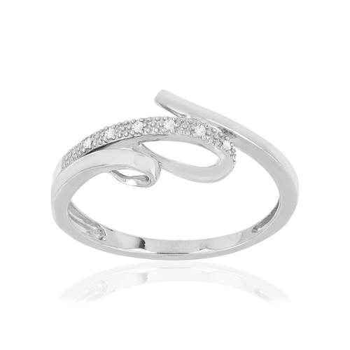 Bague MATY Or 375 blanc diamants