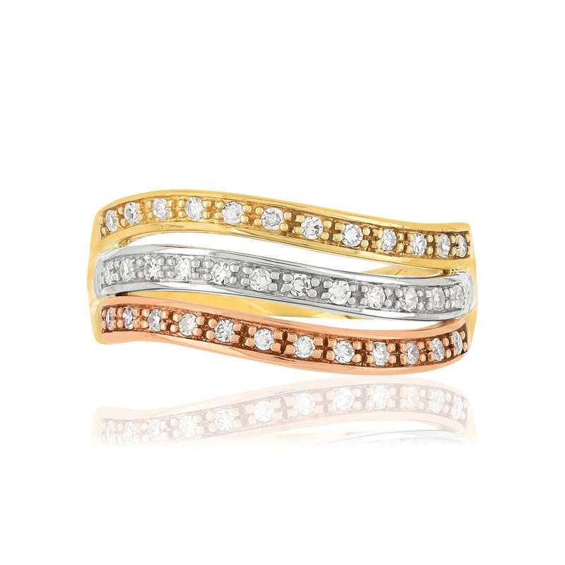 Bague MATY Or 375 3 ors Diamants - vue 3