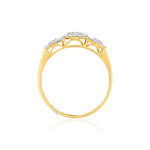 Bague or 375 2 tons rectangles diamants - vue 2