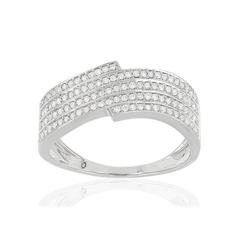 Bague MATY Or 375 blanc Diamants - vue 1