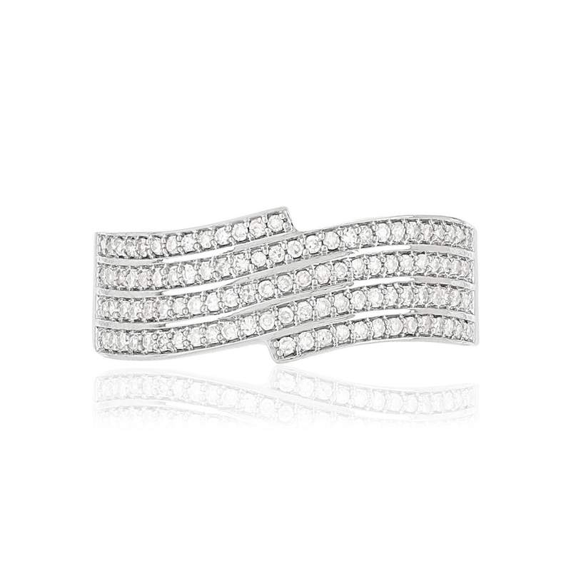 Bague MATY Or 375 blanc Diamants - vue 3