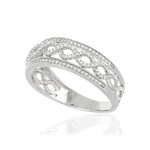 Bague MATY Or 375 blanc Diamants - vue D1