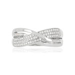 Bague MATY Or 375 blanc Diamants - vue 3