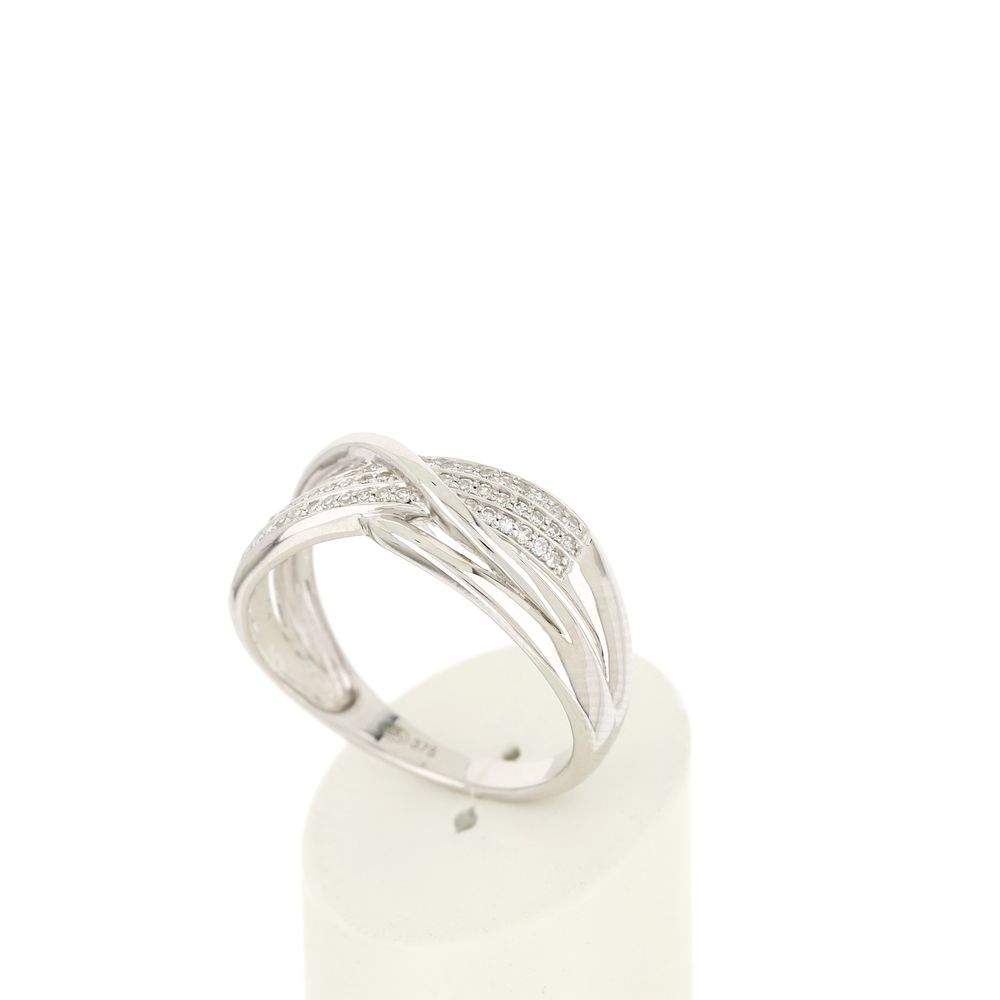 Bague MATY Or 375 blanc Diamants - vue 3