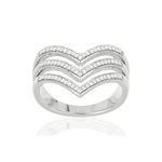 Bague MATY Or 375 blanc Diamants - vue 1