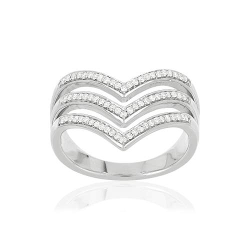 Bague MATY Or 375 blanc Diamants