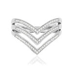 Bague MATY Or 375 blanc Diamants - vue 3