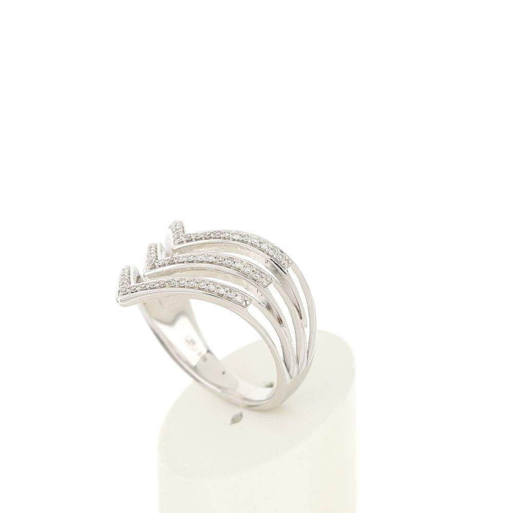 Bague MATY Or 375 blanc Diamants - vue 4