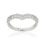 Bague MATY Or 375 blanc Diamant - vue 1