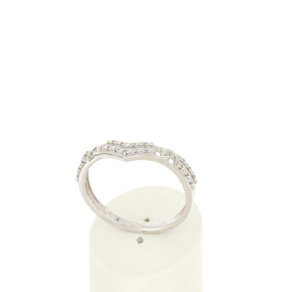 Bague MATY Or 375 blanc Diamant - vue 2