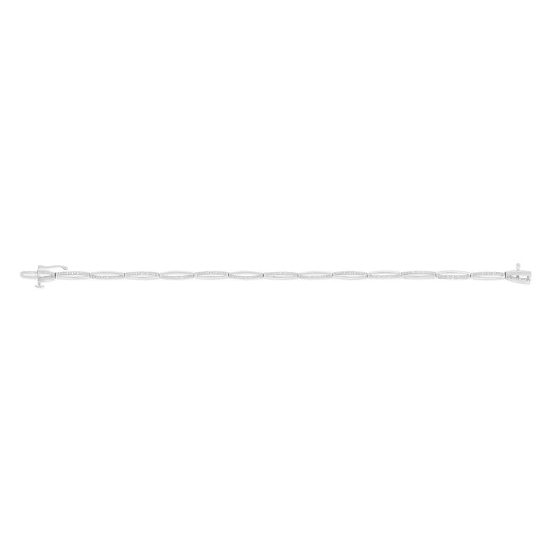 Bracelet or 375 blanc diamants 18 cm - vue 1