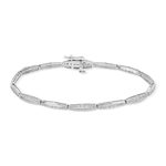 Bracelet or 375 blanc diamants 18 cm - vue 2