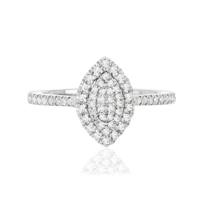 Bague MATY Or 750 blanc Diamants - vue 3