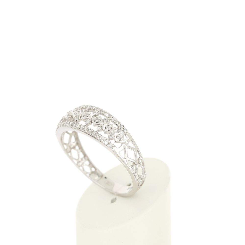 Bague MATY Or 375 blanc Diamants - vue 4