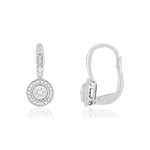 Boucles d'oreilles or 750 blanc dormeuses diamants - vue 1