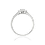 Bague or 750 blanc carrée diamants - vue 2