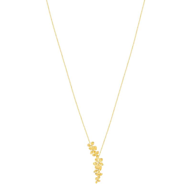 Collier or 375 jaune fleur 45 cm - vue 1