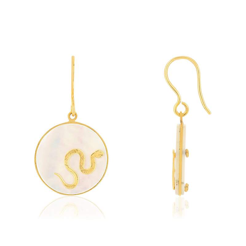 Boucles d'oreilles MATY Or 375 jaune Nacre - vue 1