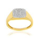 Bague or 375 2 tons carrée diamants - vue 1