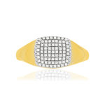 Bague or 375 2 tons carrée diamants - vue 3