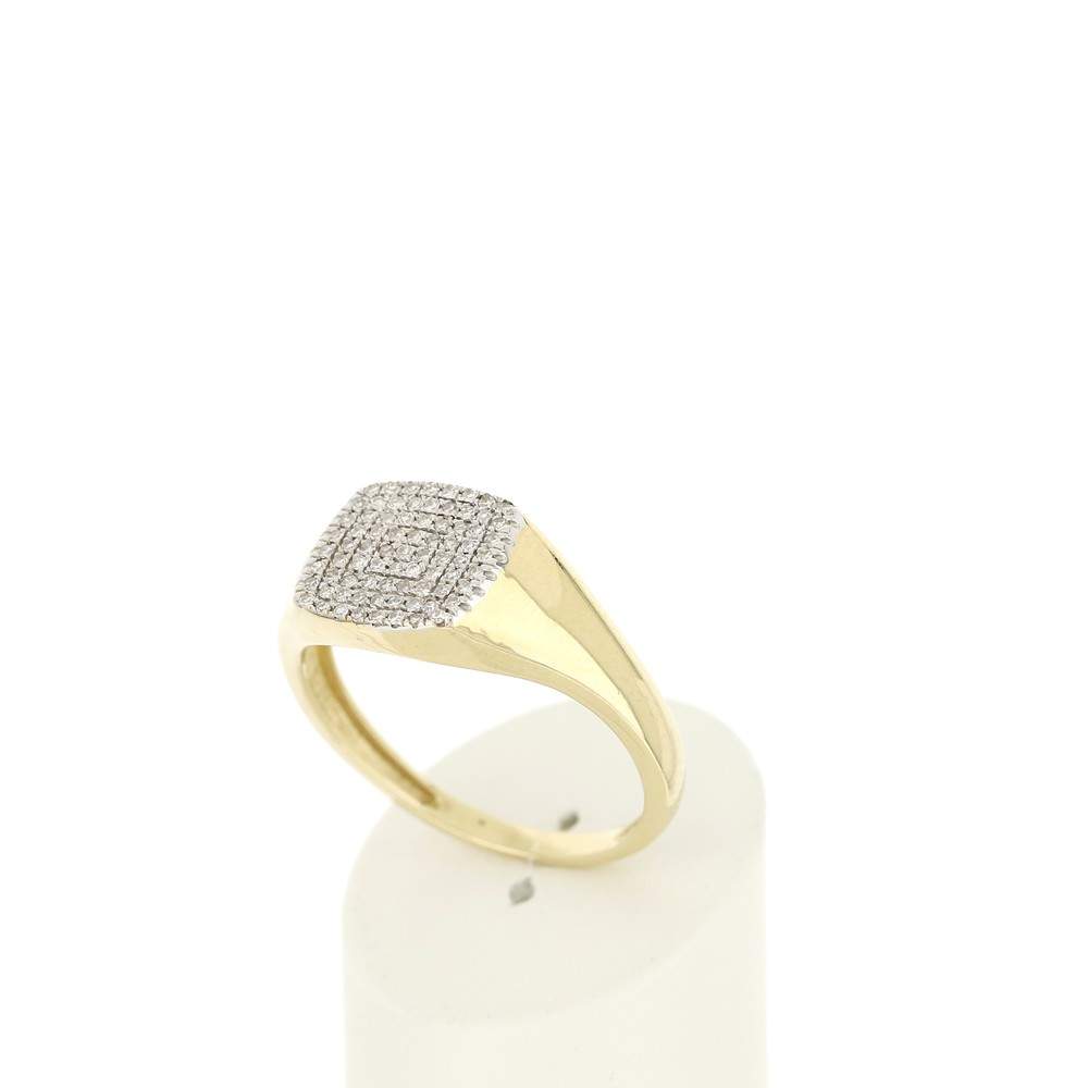 Bague or 375 2 tons carrée diamants - vue 3