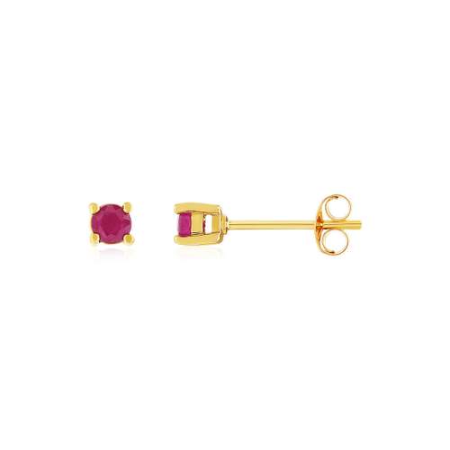 Boucles d'oreilles or jaune 750 rubis